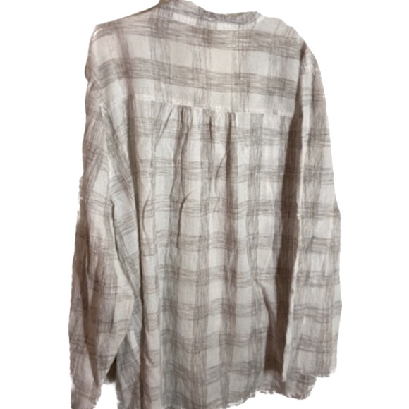 RUBY RD. WOMAN Plaid Button-Down Long Sleeve Light & Airy Plus Size 3X - Picture 2 of 3